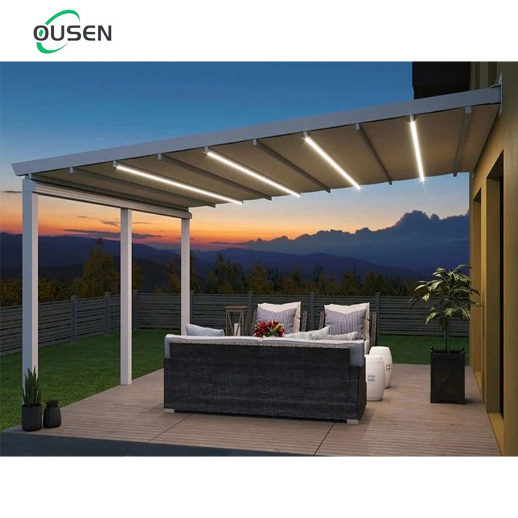 modern 3x3m garden pergola aluminium  outdoor gazebo sides retractable