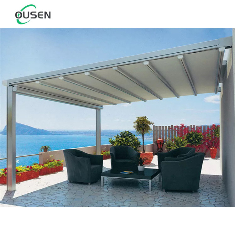 modern 3x3m garden pergola aluminium  outdoor gazebo sides retractable