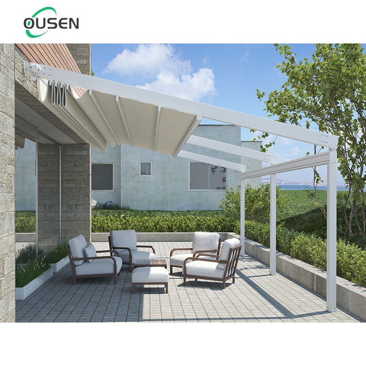 modern 3x3m garden pergola aluminium  outdoor gazebo sides retractable