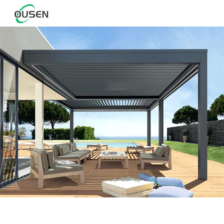 brand new outdoor motorized pergole aluminum pergola gazebo with roof manufactures in eu