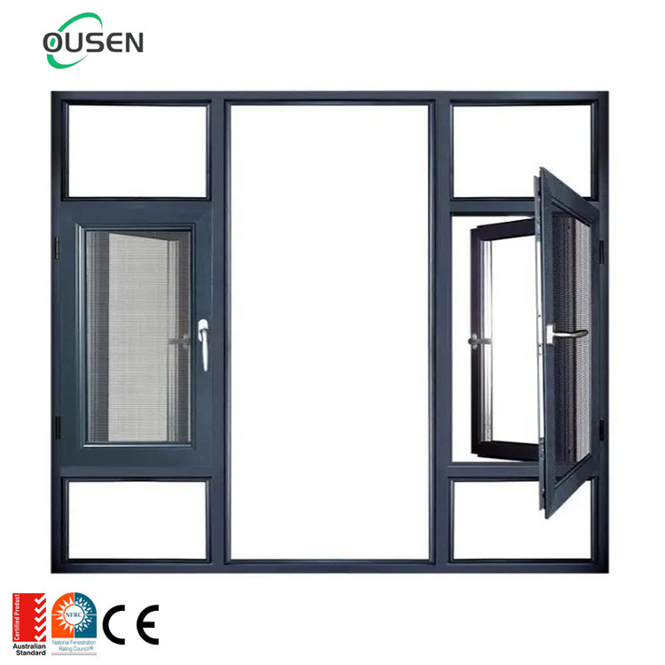 industrial storefront hurricane impact glass alu burglar proof black casement windows in ghana