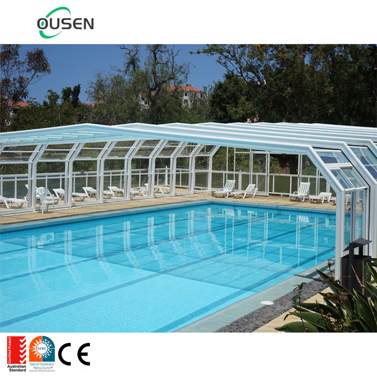 Extendable swimming pool scalable house backyard double story aluminum sunrooms glass houses outdoor for pool