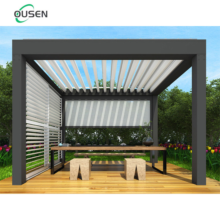 brand new outdoor motorized pergole aluminum pergola gazebo with roof manufactures in eu