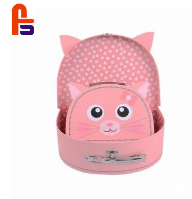 Baby Toy Suitcase With Stitching Cardboard Kids Suitcase With Handle Cute Cardboard Suitcase Cardboard Luggage Box