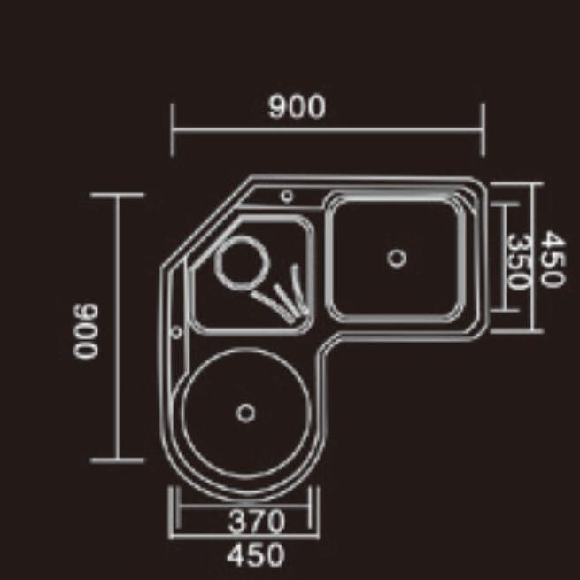 900 * 900mm 304 Stainless Steel Sink Kitchen Double sink With Drainer Special Design Kitchen sink