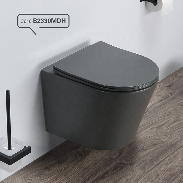 B2330MH European Toilet Matt Cement Gray Wall Mounted Toilet CE Rimless Wall Hung Toilet