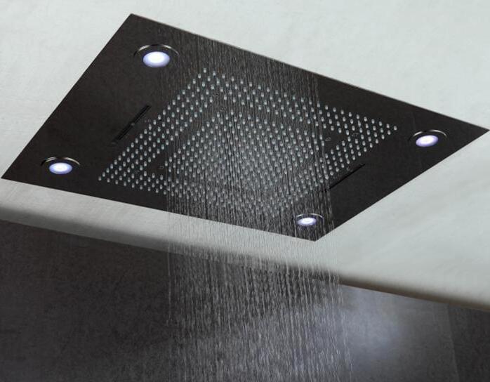 2020 Ceiling Big Rain Shower Head Waterfall Shower Panel Faucets High Flow Thermostatic 4 Way Diverter Bath