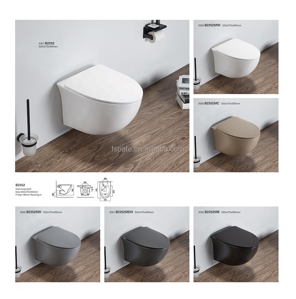 PATE Modern WC One Piece Ceramic Toto Wall Hung Toilet Tanks Concealed For Apartment Hotel