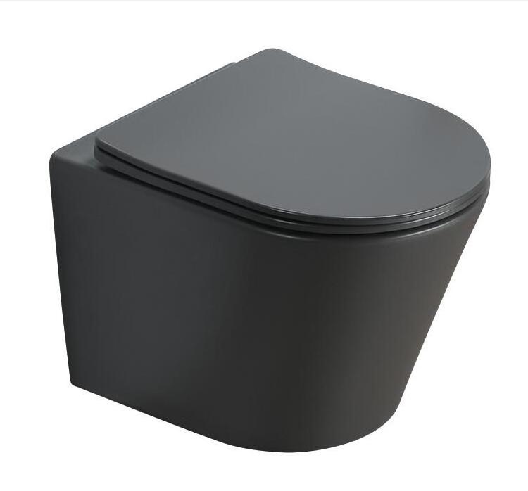 Bathroom Wall Hung Toilet Bowl CE Rimless Matt Black Wall Mounting Toilet Pan