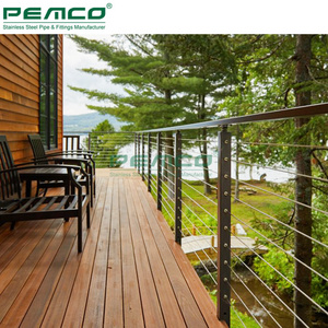 Outdoor Low Maintenance Designs 304 316 Stainless Steel Black Cable Balustrade Deck Wire Rope Railing