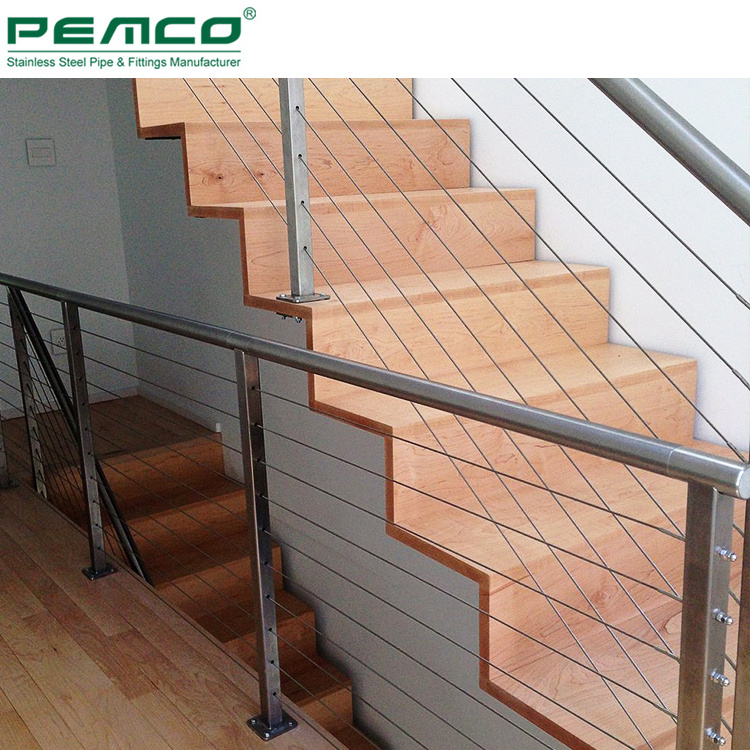 Interior Staircase Tensioner Wire Rope Baluster Systems Stainless Steel Cable Railing Posts