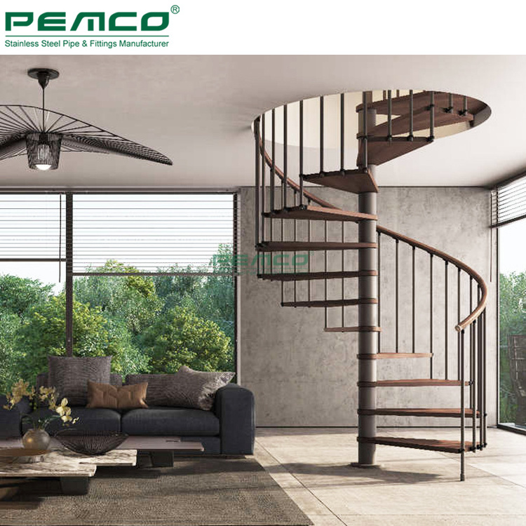 Indoor Space Saving Stairs Home Used Spiral Staircase Steel Structure Rotate Staircase