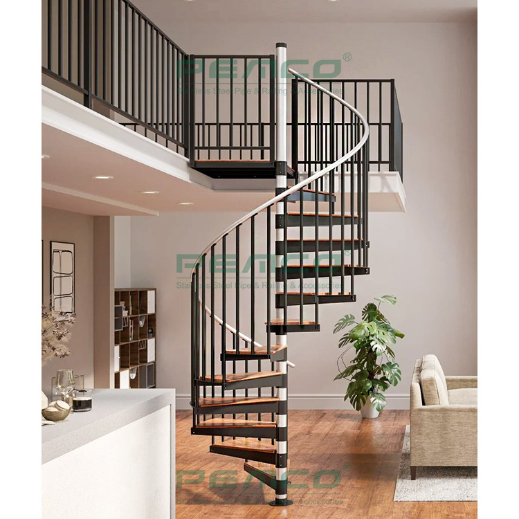 Indoor Space Saving Stairs Home Used Spiral Staircase Steel Structure Rotate Staircase