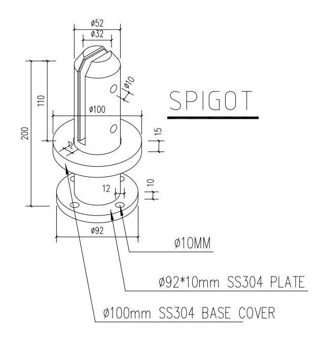 factory wholesale 304 316 stainless steel frameless swimming pool glass pool fence spigot