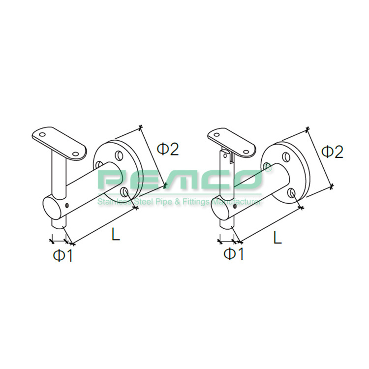 Chinese manufacturer  stainless steel wall mounted handrail railing bracket for square tube