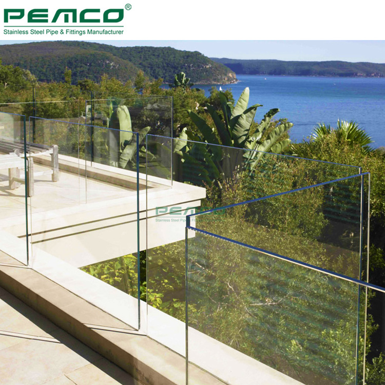 Roof Frameless Plexiglass Balustrade System Aluminum Glass Railing Balcony Designs