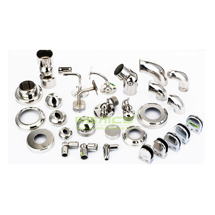 Stainless Railing Accessories Inox Handrail Fittings Stair and Balcony Glass Handrail Accessories