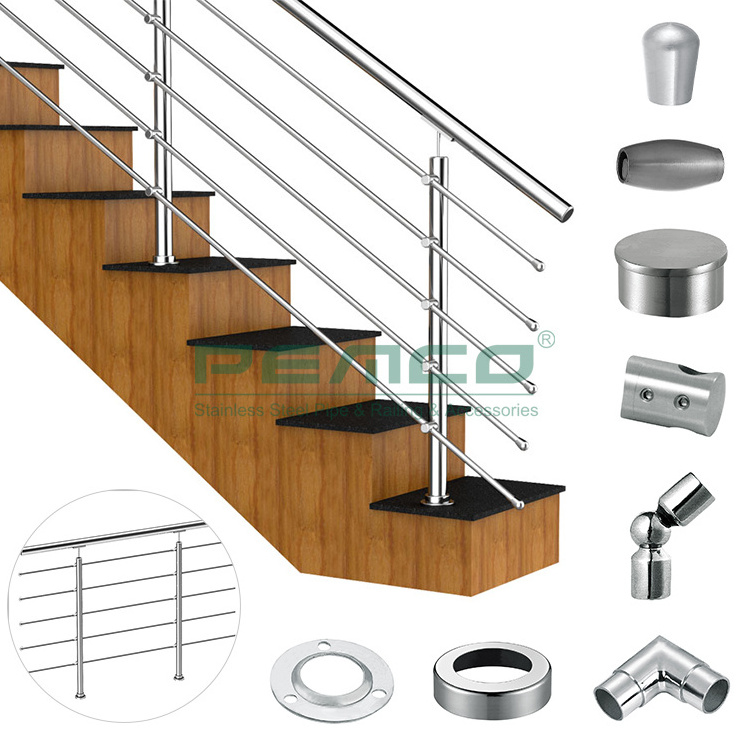 China Top 5 Tube Handrail Manufacturer Modern Design Stainless Steel Railing Interior Stair Railings