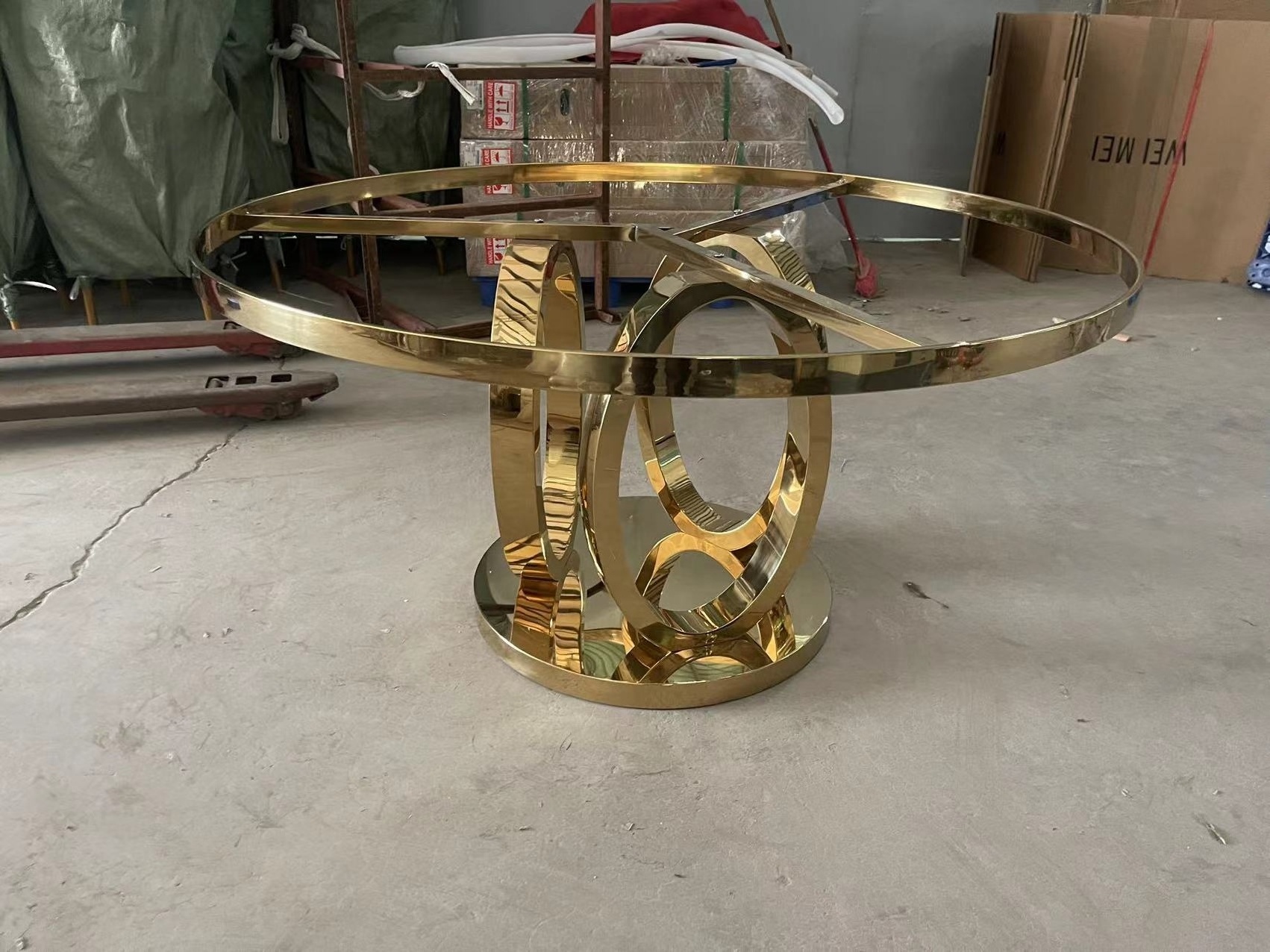 Factory Direct Sale Glass Top Round Banquet Table For Sale Customized Used Wedding Dining Table