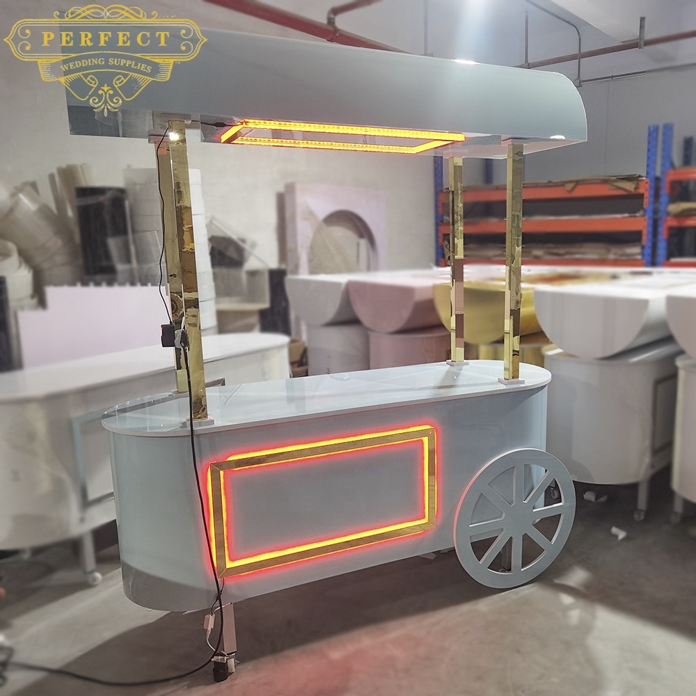 Led High End Luxury Acrylic Pvc Party Candy Cart For Candy Bar Cart