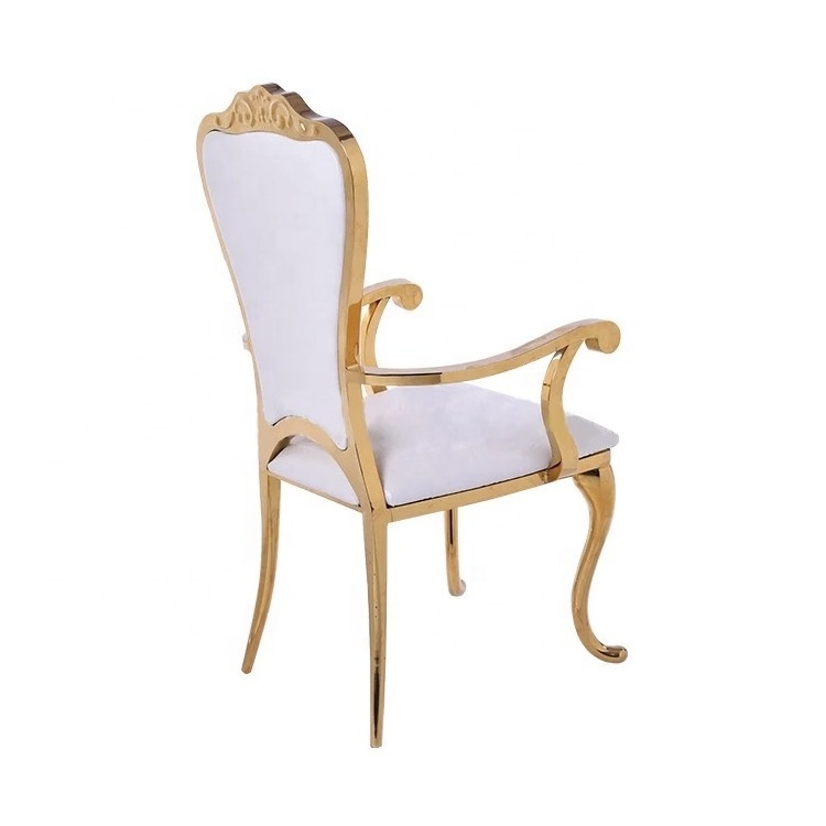 Dining Throne Chairs Hotel Furniture Events Modern Luxury Royal Stainless Steel Wedding King Queen Throne Chairs