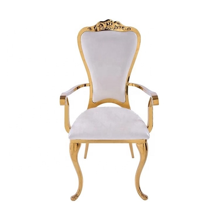 Dining Throne Chairs Hotel Furniture Events Modern Luxury Royal Stainless Steel Wedding King Queen Throne Chairs