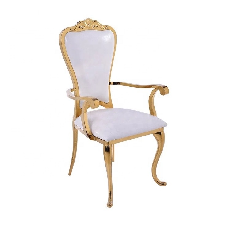 Dining Throne Chairs Hotel Furniture Events Modern Luxury Royal Stainless Steel Wedding King Queen Throne Chairs