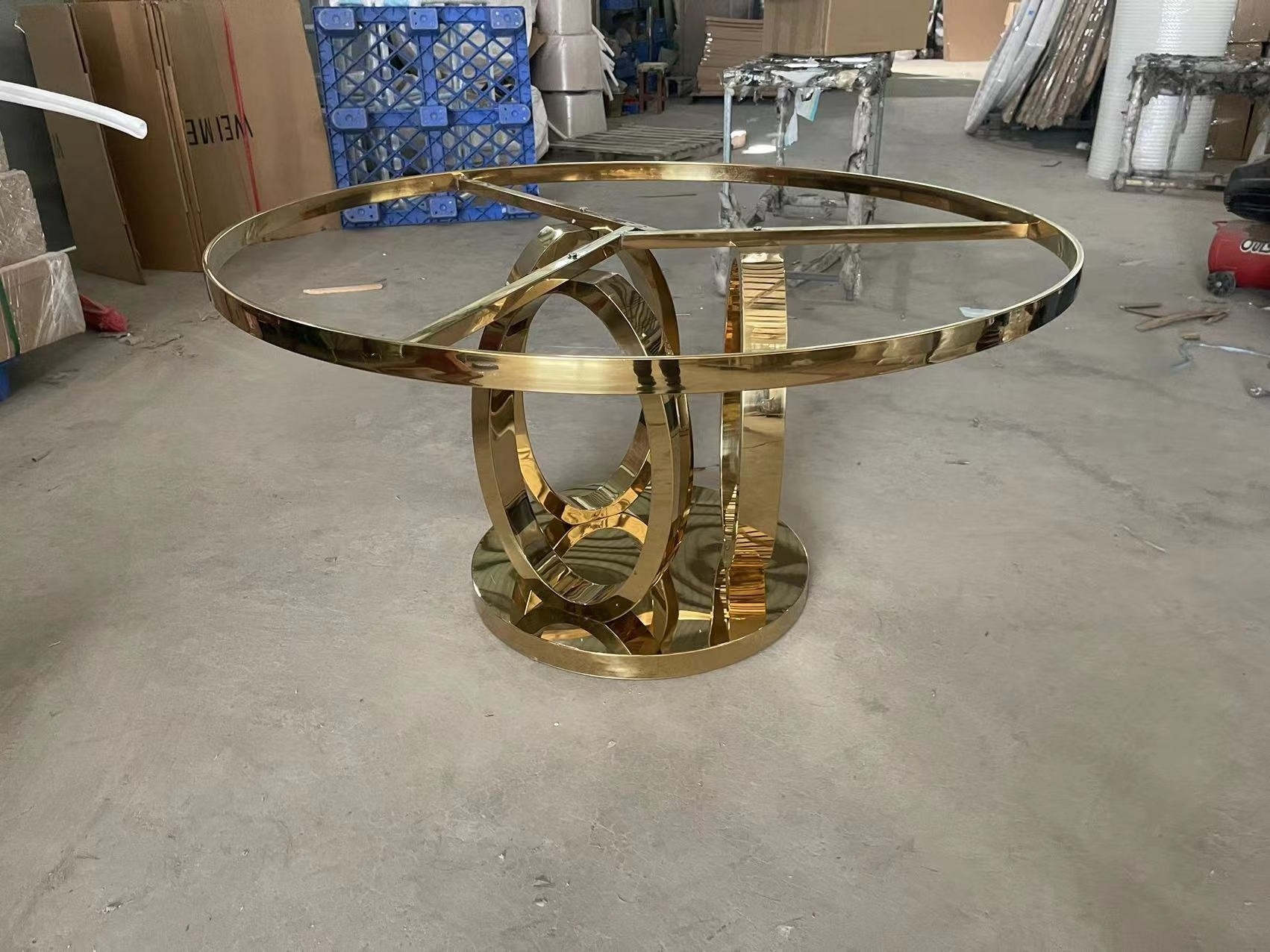 Factory Direct Sale Glass Top Round Banquet Table For Sale Customized Used Wedding Dining Table