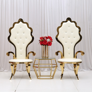 Fashion Design Stylish Wedding Furniture Stainless Steel Wedding Banquet Throne King Chair