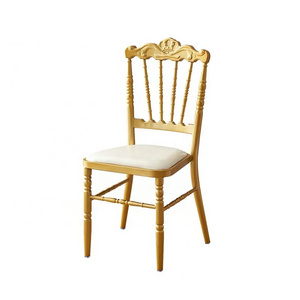 Royal Crown Design Gold Iron Wedding Chairs For Events Party Customized Banquet Chair