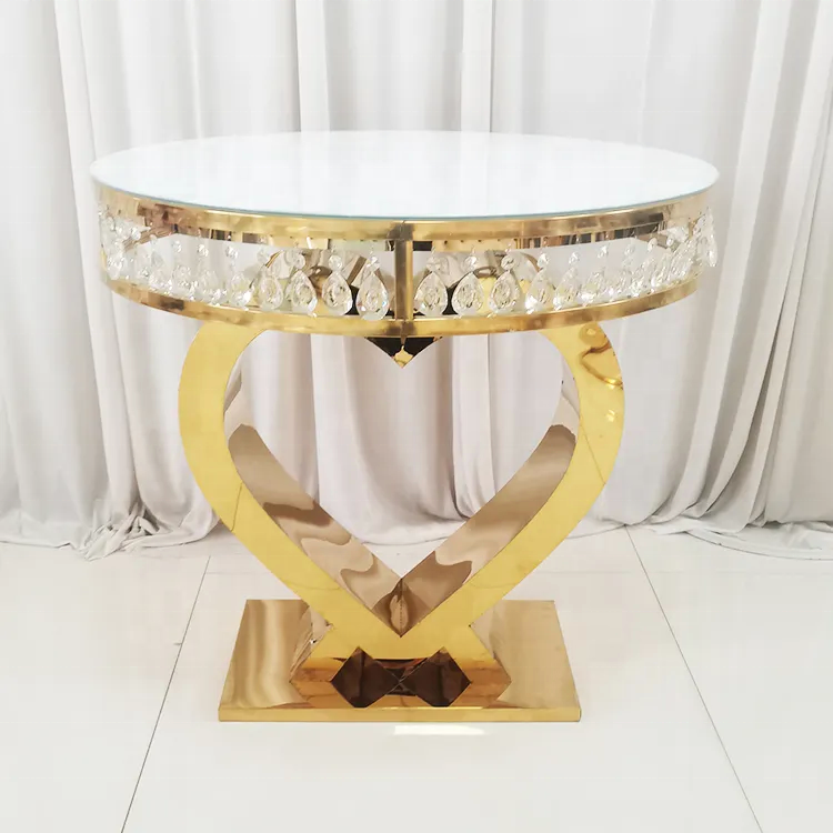 Wholesale Crystal Decor Metal Base Love Cake Table For Wedding Cakes Party Banquet Dessert Table