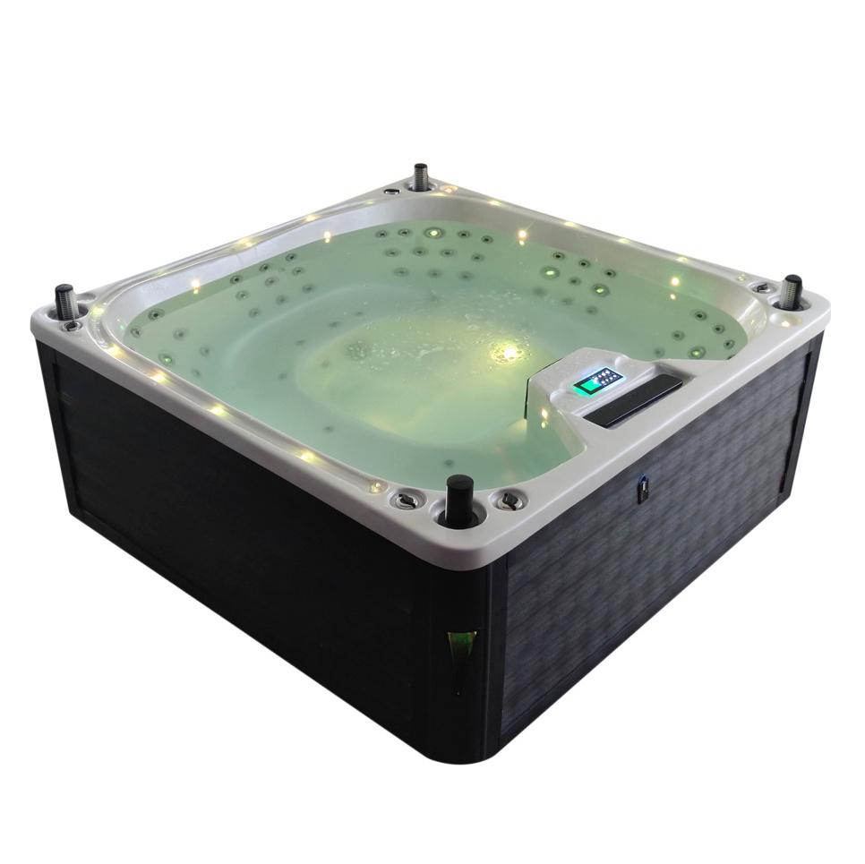 Spa manufacturer square cold tub with stainless steel liner without chiller 7 person outdoor hot tubs