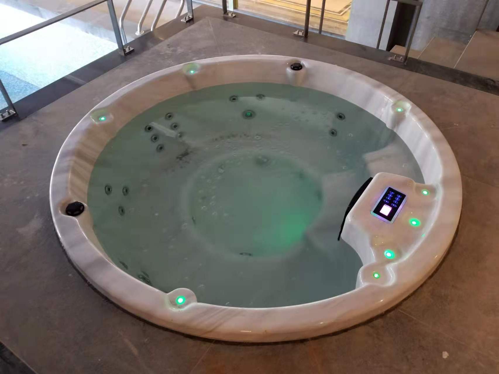 6 Person Round Massage Bathtub Inground Outdoor Spa Underground Hot Tub With Overflow