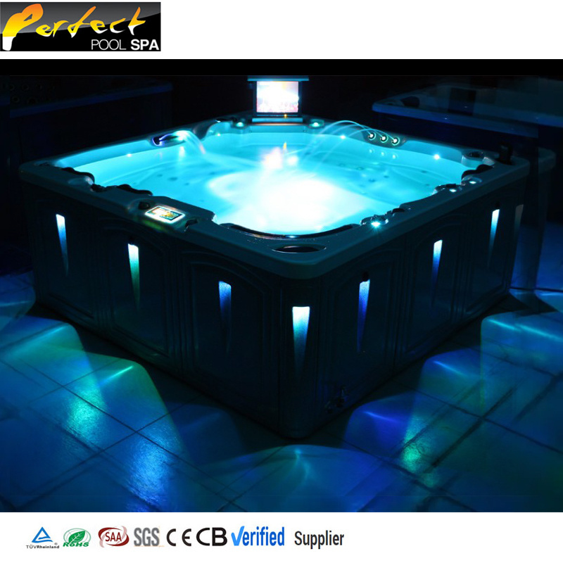 High quality 5 person hot tub hydro jet whirlpool spa pool outdoor massage bed with music speaker