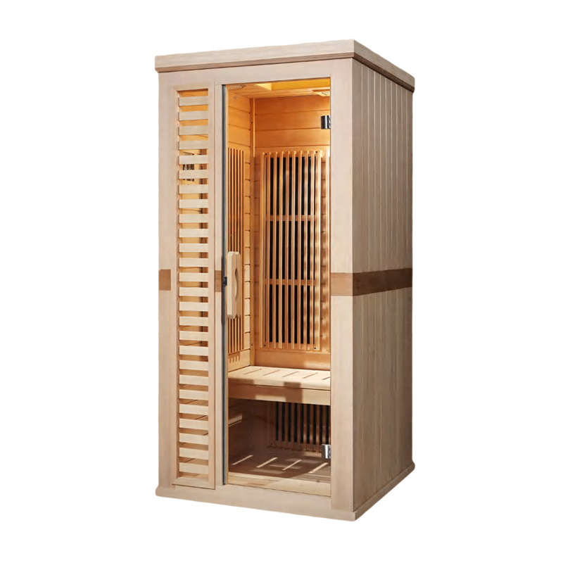 1 person far infrared indoor sauna room mini barrel sauna/ traditional sauna room for Home