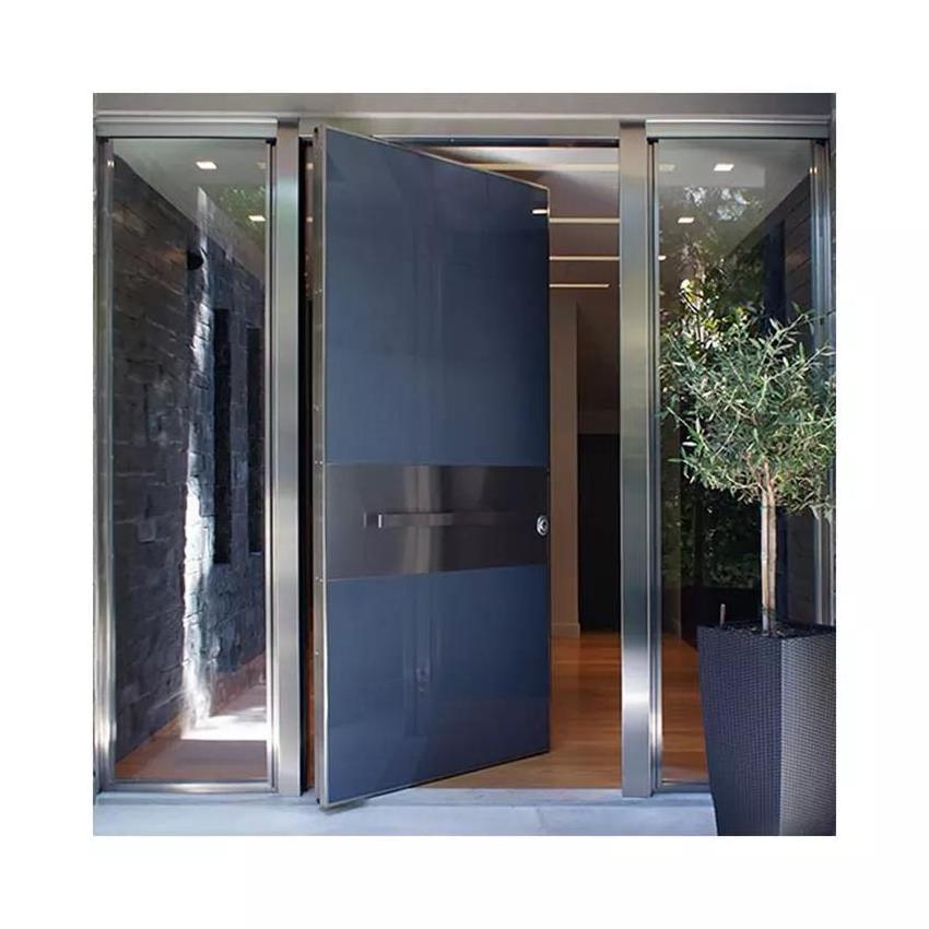 Italian luxury design stainless steel entrance door exterior security front pivot door modern entry aluminum pivot door