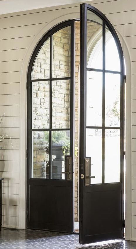 Modern Design Arch Garden Steel Doors Wrought Iron Door Villa Gate Designs arched metal door