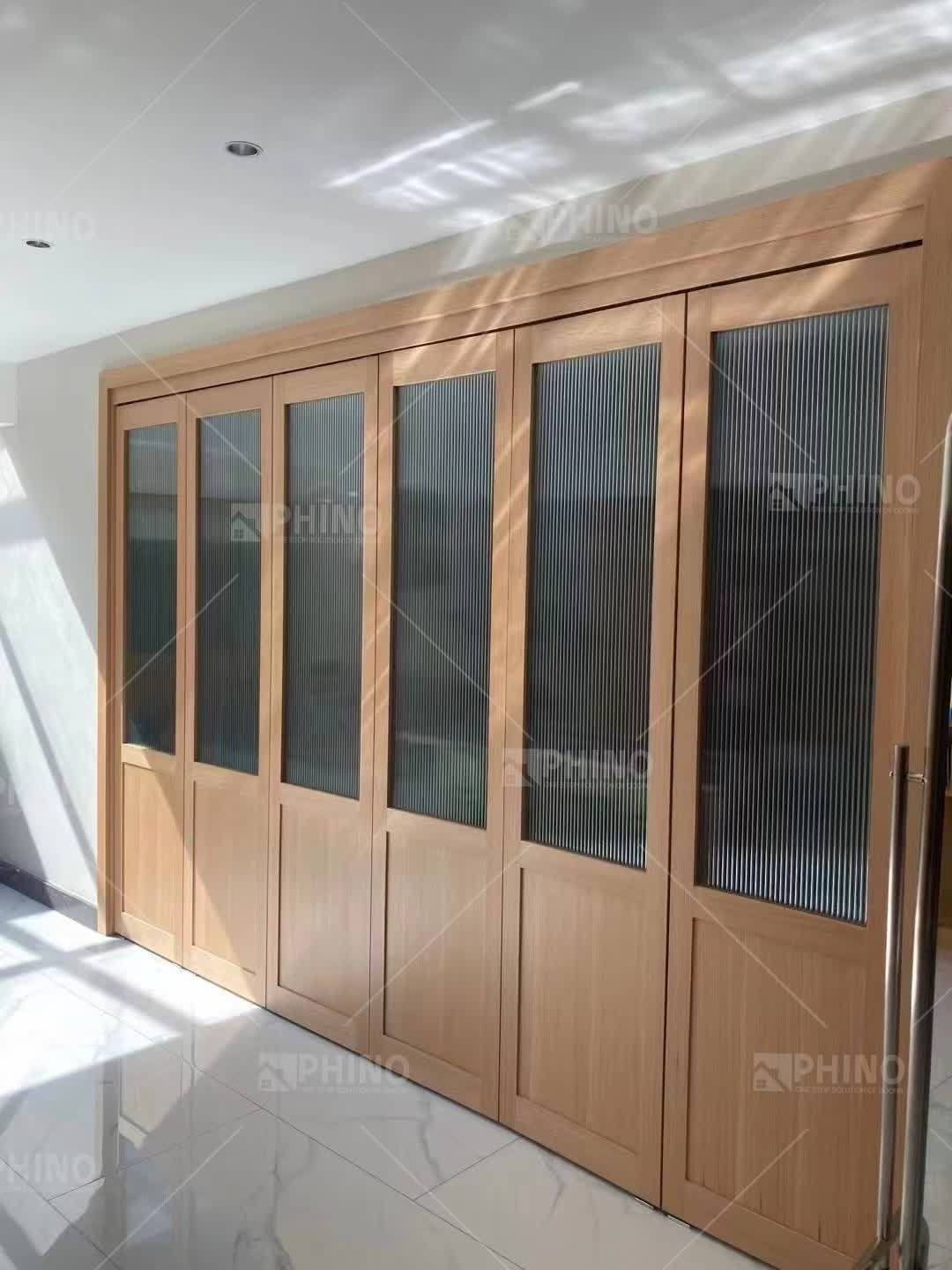 Modern design home decoration glass bi fold door balcony door with lock