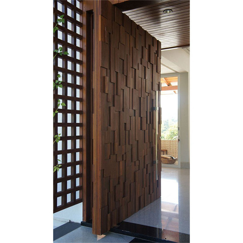 Villa main door design exterior gate high quality solid wood pivot entrance doors with smart door lock