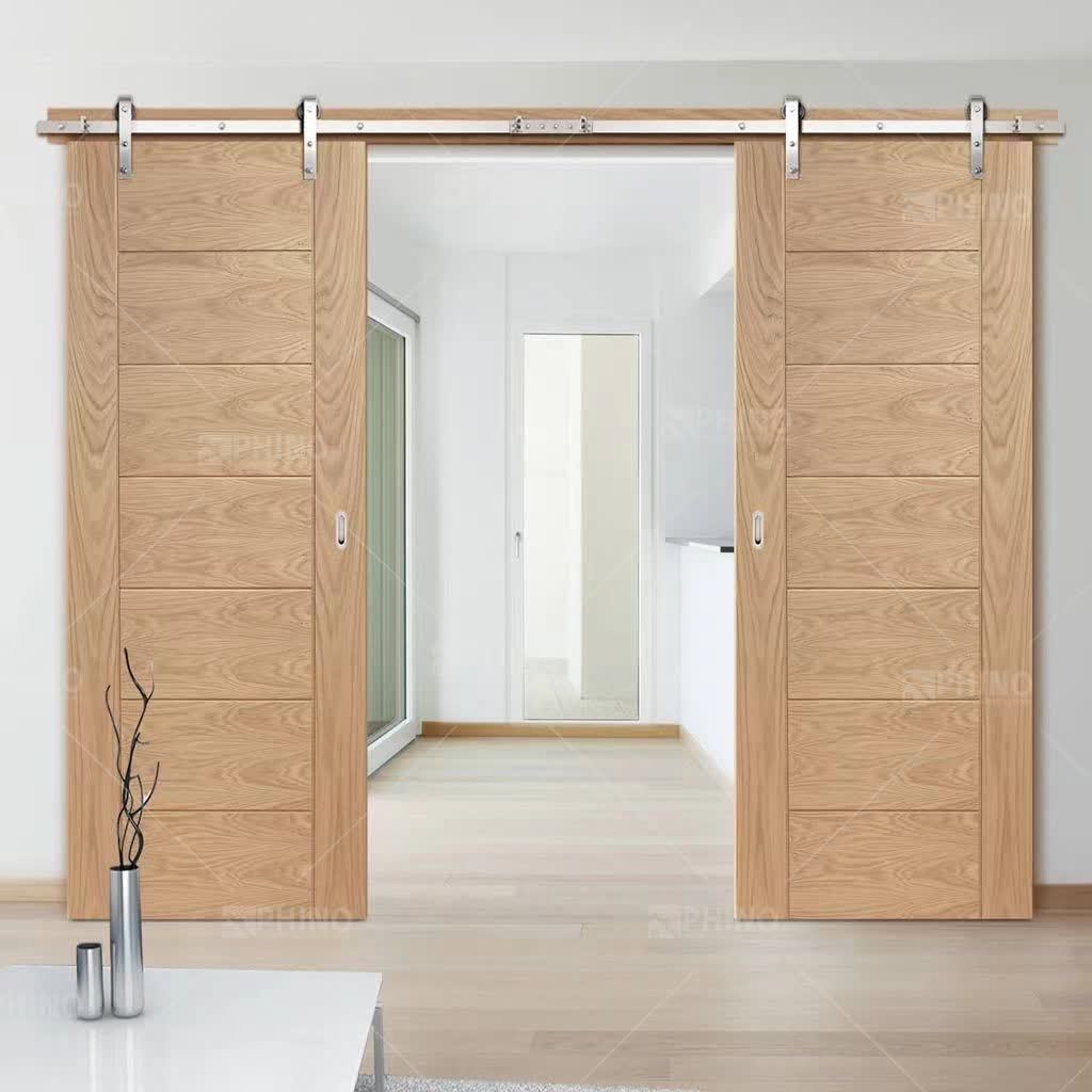 Bedroom sliding barn doors modern house solid wood bi fold barn door with hardware