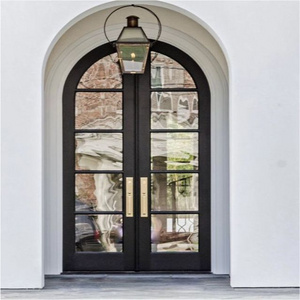 High quality aluminum soundproof glass door arched french doors exterior door