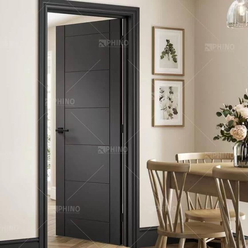 Foshan factory wholesale price veneer wood doors internal wooden house interior door with frame