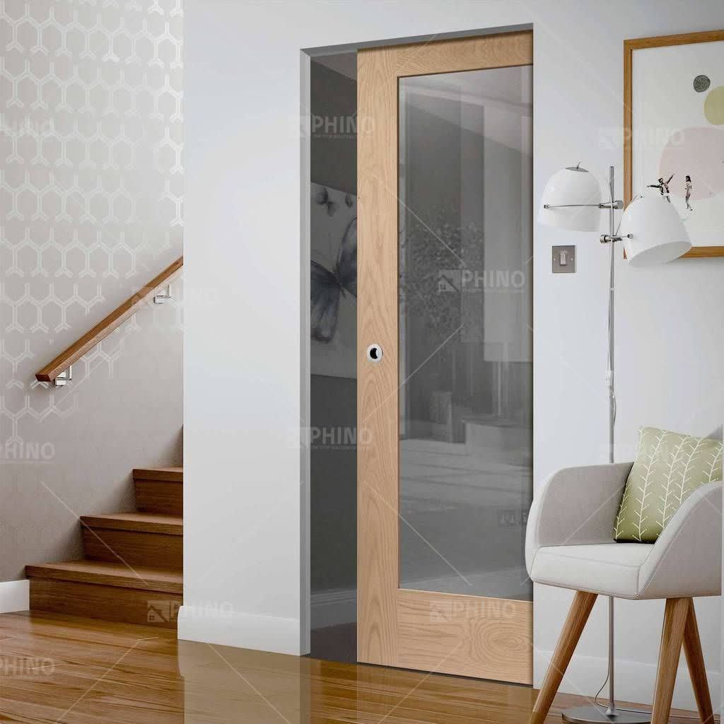 American design single pocket wood door home room door interior pocket door set