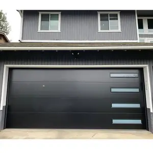 Well New Design Modern aluminum tempered full view glass garage door price mirror plexiglass panel garage doors