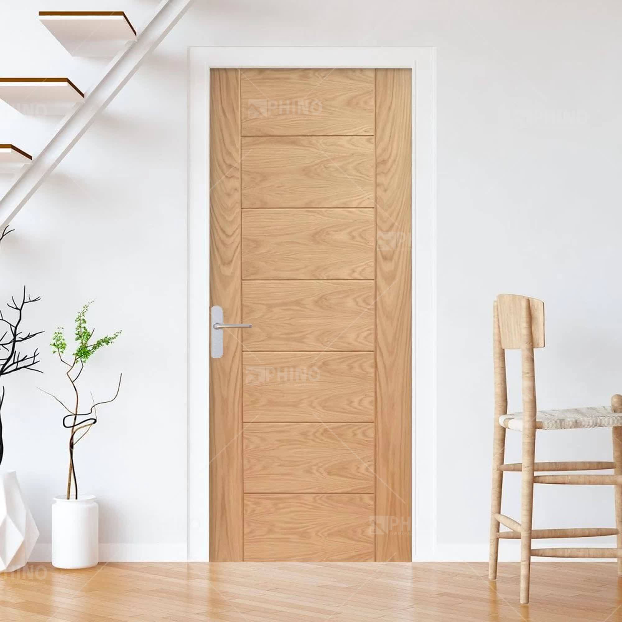 Foshan factory wholesale price veneer wood doors internal wooden house interior door with frame