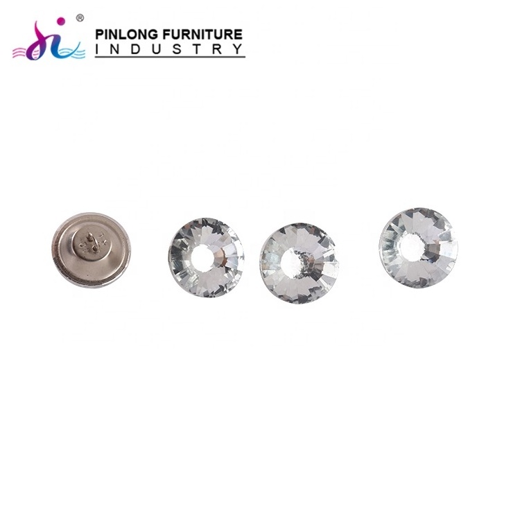 Large stock high quality crystal button furniture glass buttons trim for sofa furniture