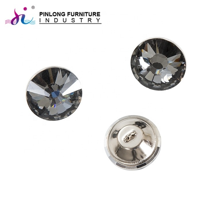 Large stock high quality crystal button furniture glass buttons trim for sofa furniture