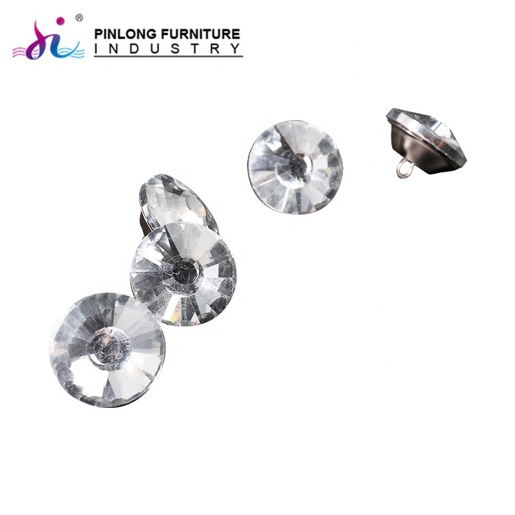 Large stock high quality crystal button furniture glass buttons trim for sofa furniture