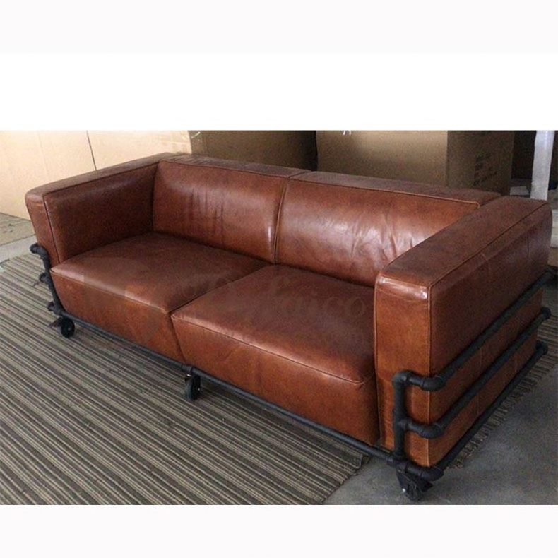 American style Sofa Set Furniture Vintage Leather Sofa with Wheels top sellers modern boucle floor sofa