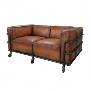 American style Sofa Set Furniture Vintage Leather Sofa with Wheels top sellers modern boucle floor sofa